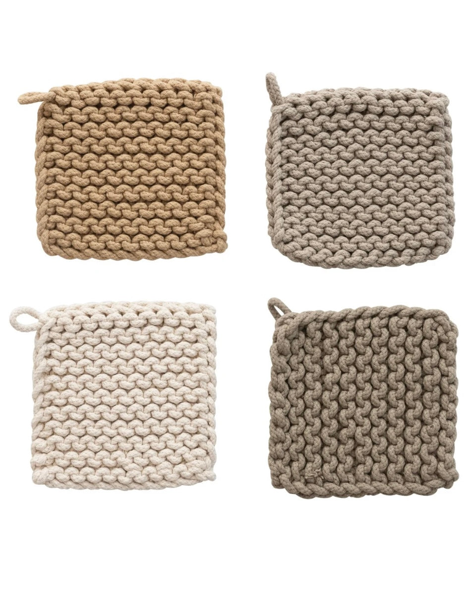 Beige Crochet Pot Holder