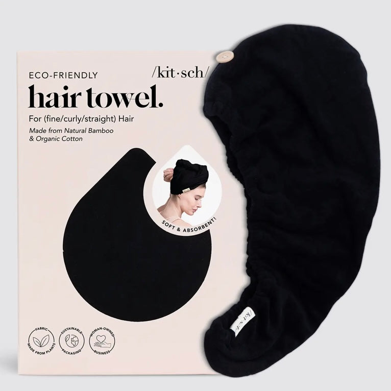 Black Quick Dry Hair Towel - The Swanky Shack
