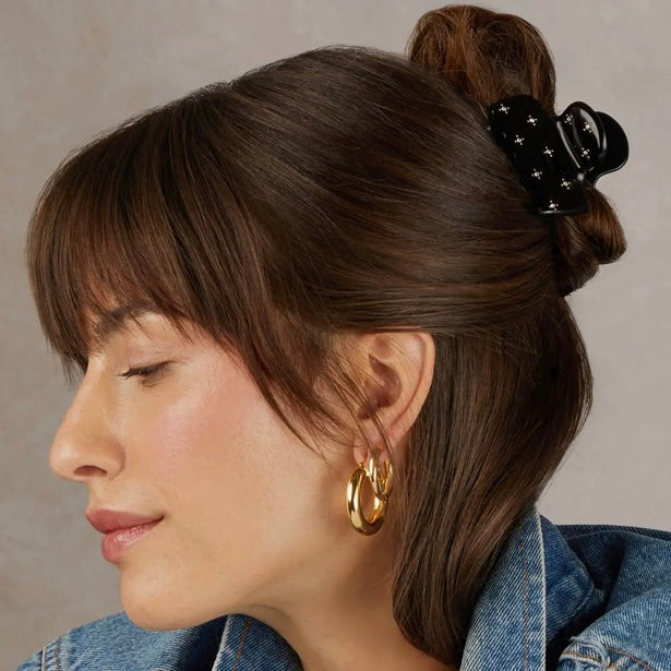 Black Rhinestone Puffy Clip - The Swanky Shack