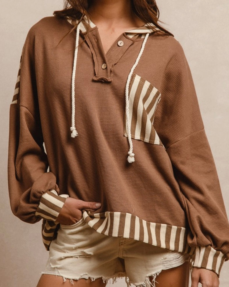Megan Taupe Hoodie - The Swanky Shack
