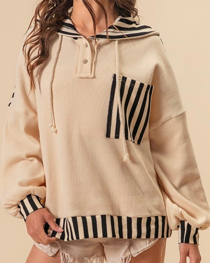 Megan Cream Hoodie - The Swanky Shack