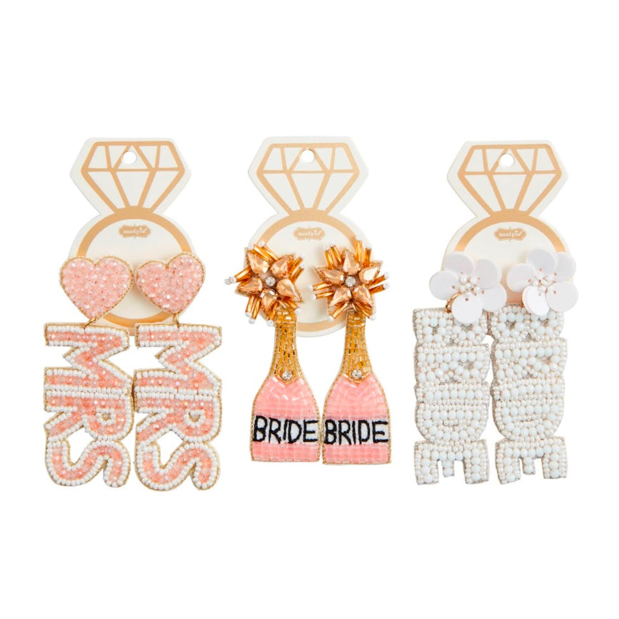 Pink Mrs. Beaded Earring