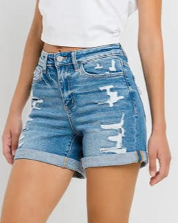 Double Cuffed Distressed Short