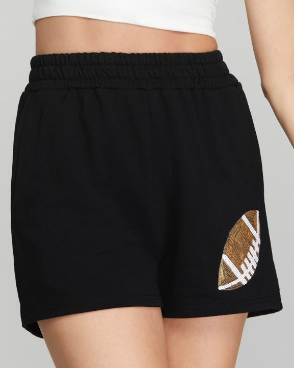 Black Football Patch Short