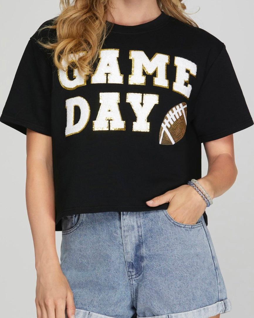Black Football Patch Tee