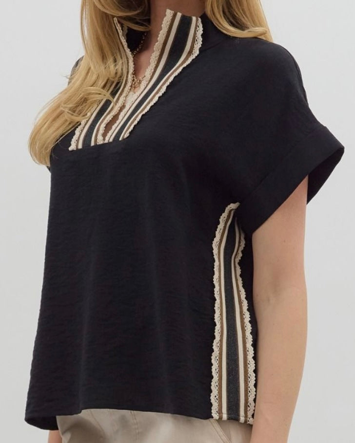 Katy Black Lace Blouse