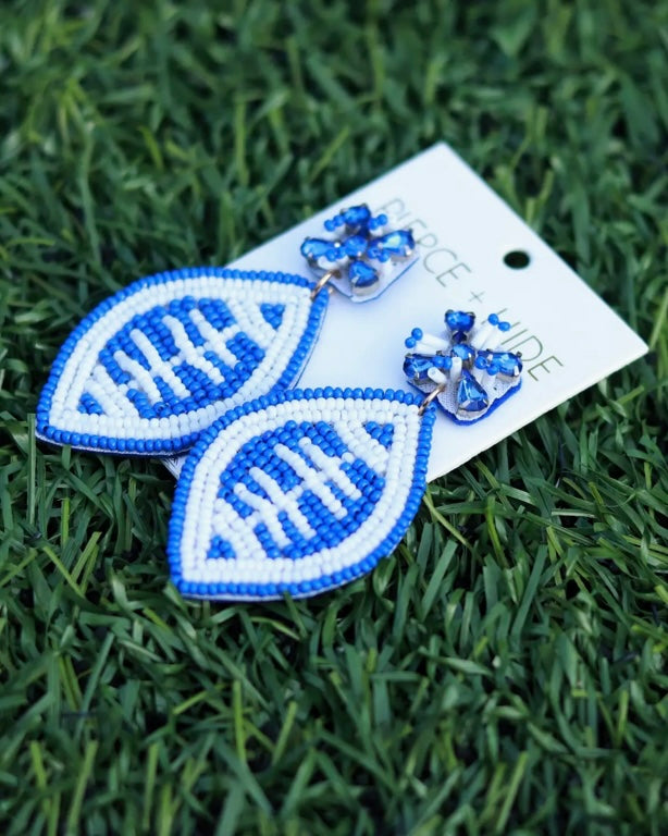 Beaded Football Earring
