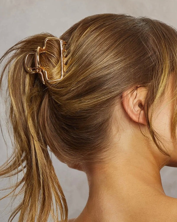 Gold Puff Claw Clip