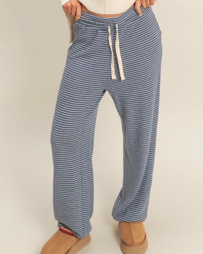 Navy Striped Lounge Joggers
