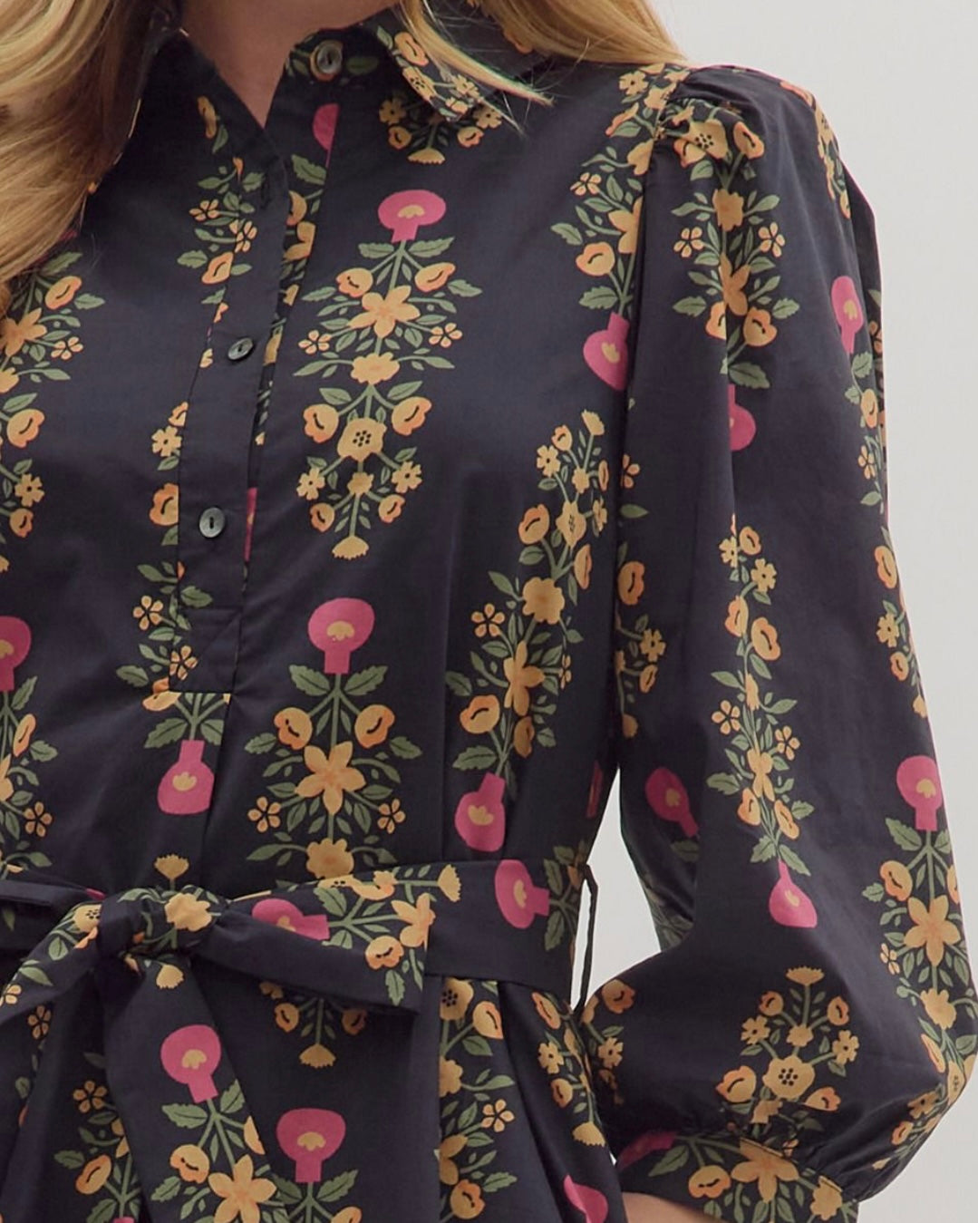 Botanical Black Dress