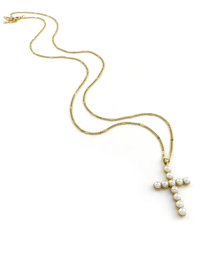 Pearl Cross Necklace