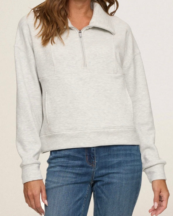 SS Grey 1/2 Zip Pullover