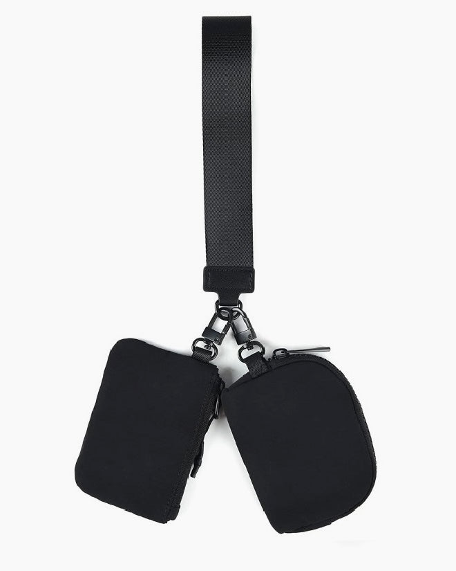 Black Dual Pouch Wristlet - The Swanky Shack