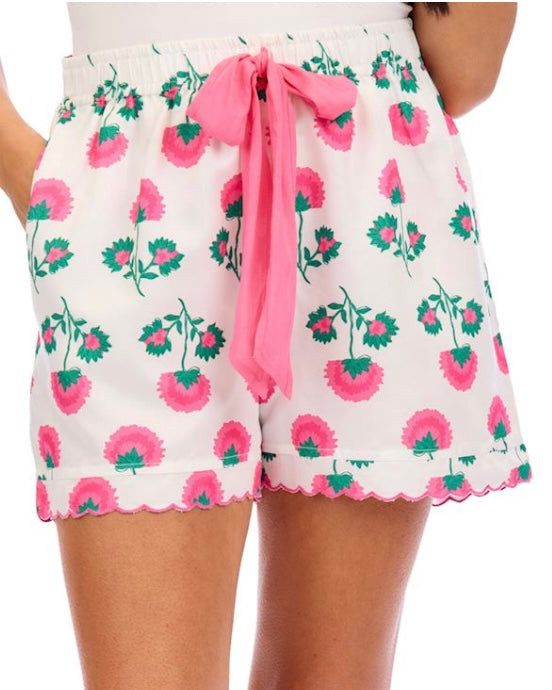 Pink Floral Print Pajama Short - The Swanky Shack