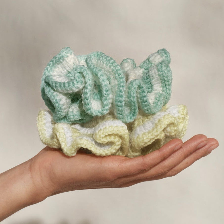 Crochet Seafoam Blue Scrunchie - The Swanky Shack