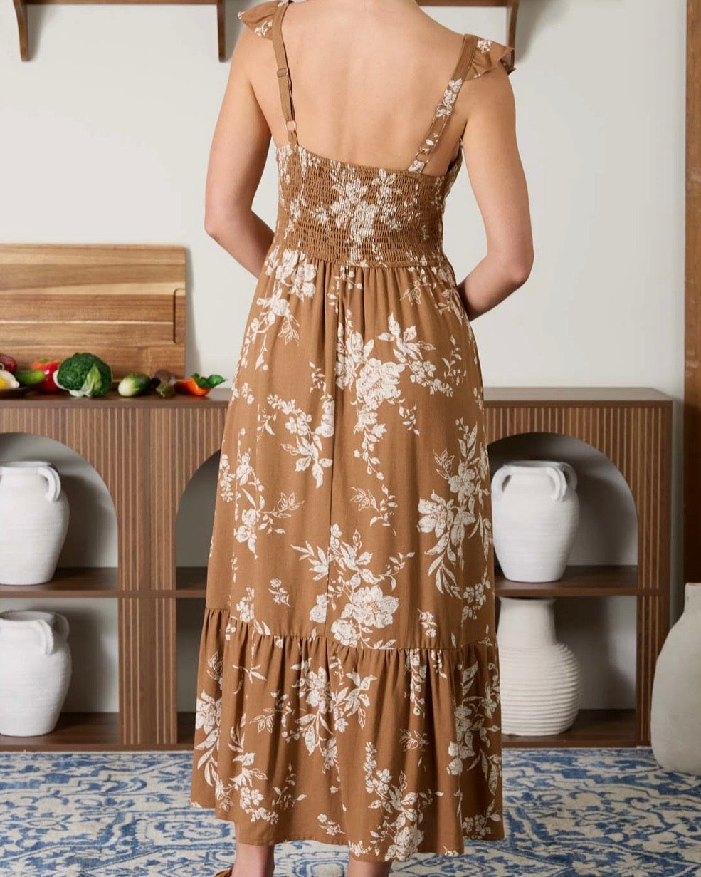 Floral Corset Midi Dress - The Swanky Shack
