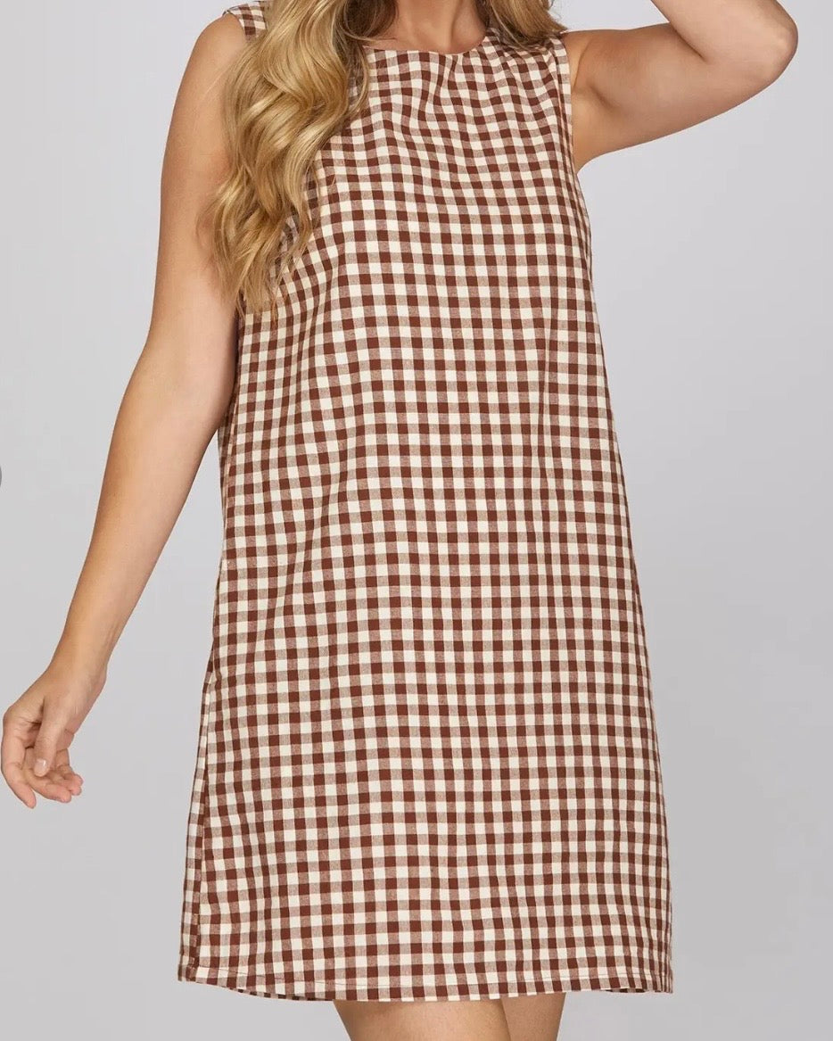 Gingham Checked Mini Dress - The Swanky Shack