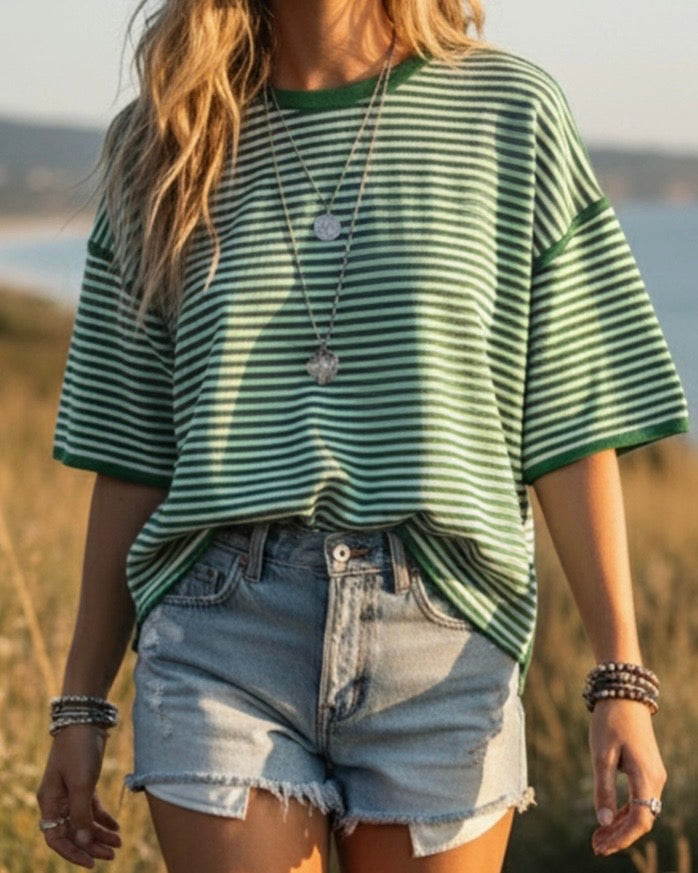 Penny Green Stripe Tee