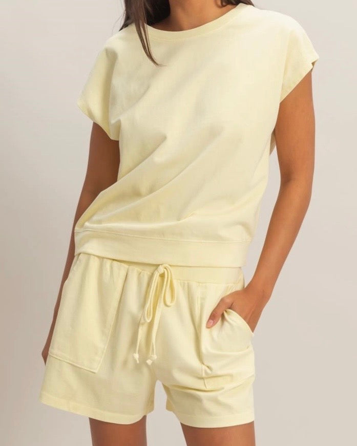 Pale Yellow Short Set - The Swanky Shack