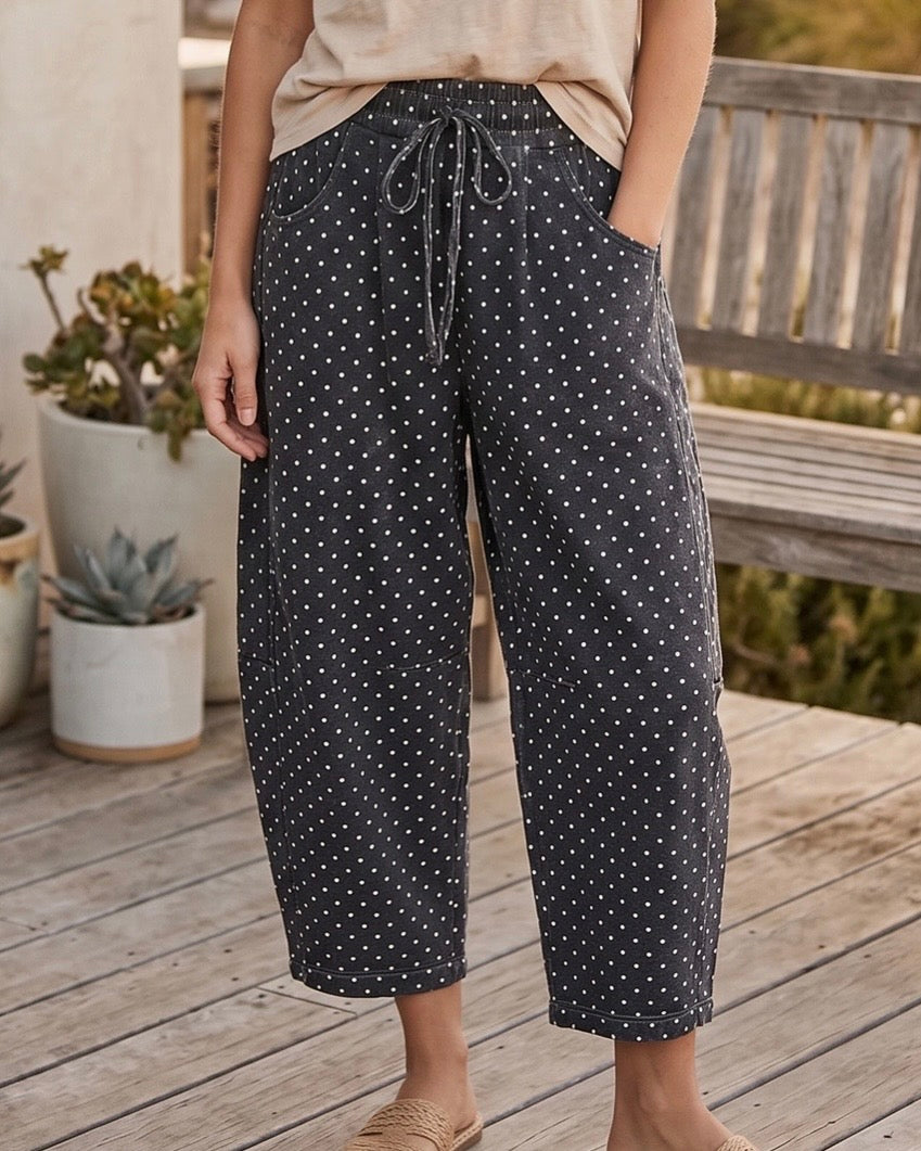 Mineral Washed Polka Dot Lounge Pant