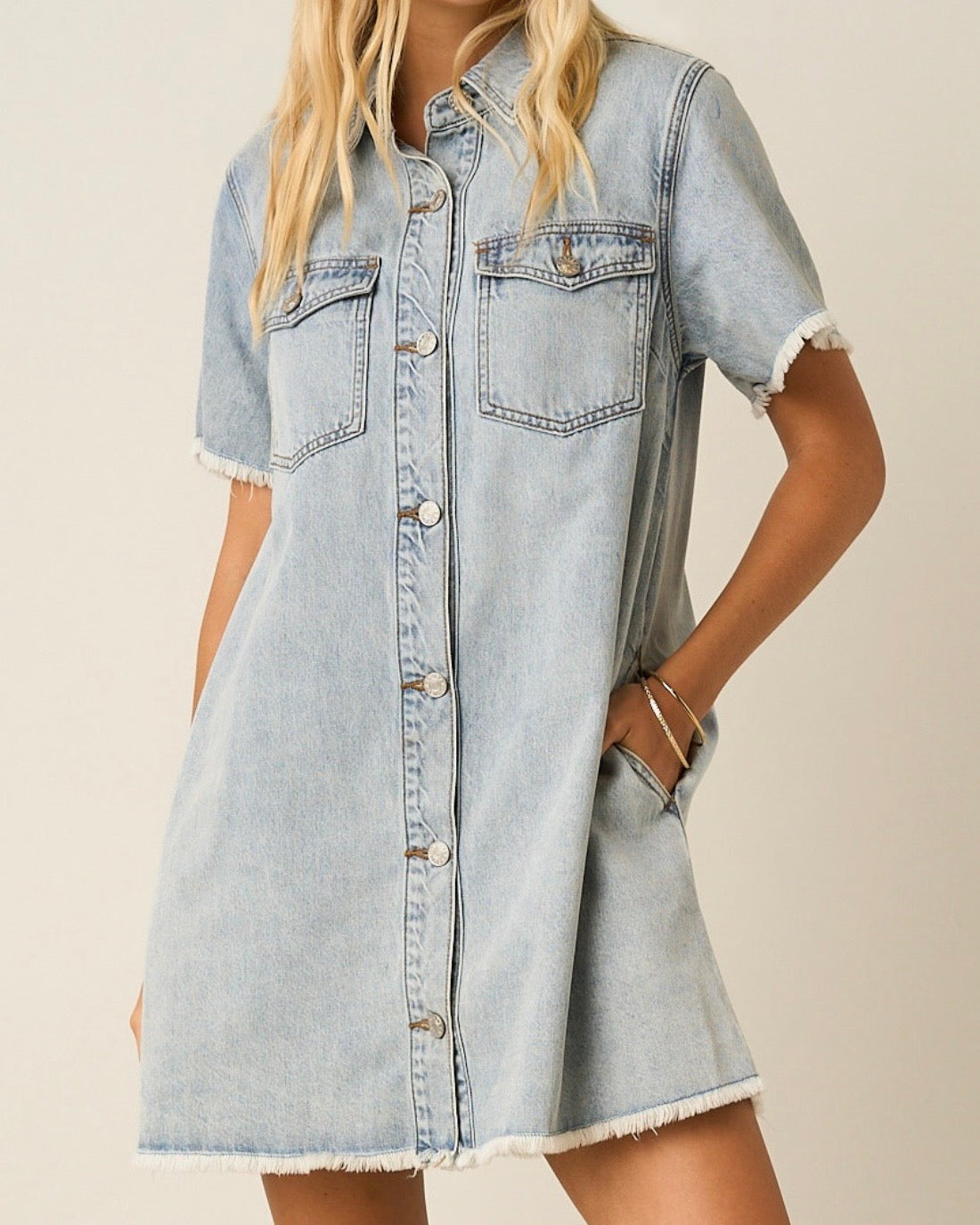 Denim Mini Shirt Dress