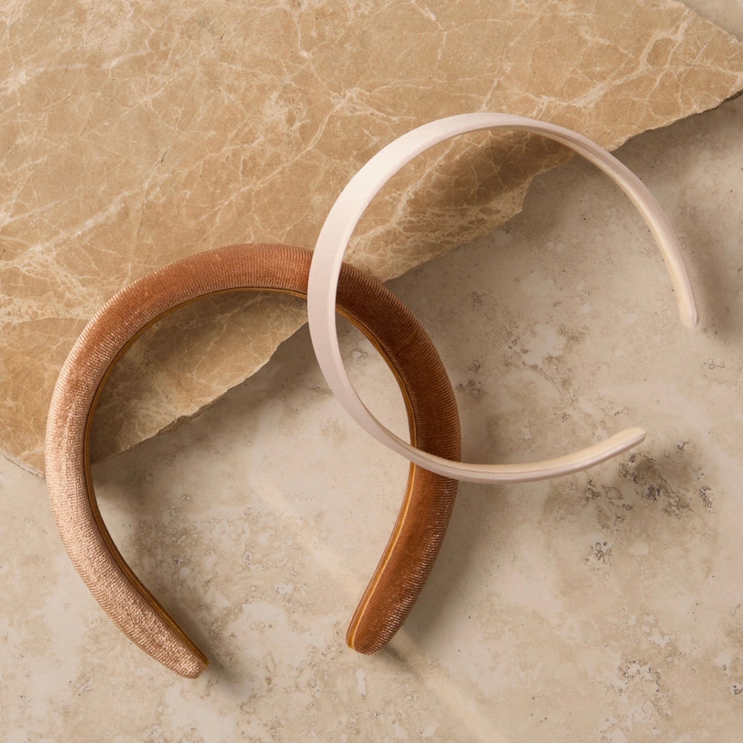 Neutral Satin & Velvet Headband Set
