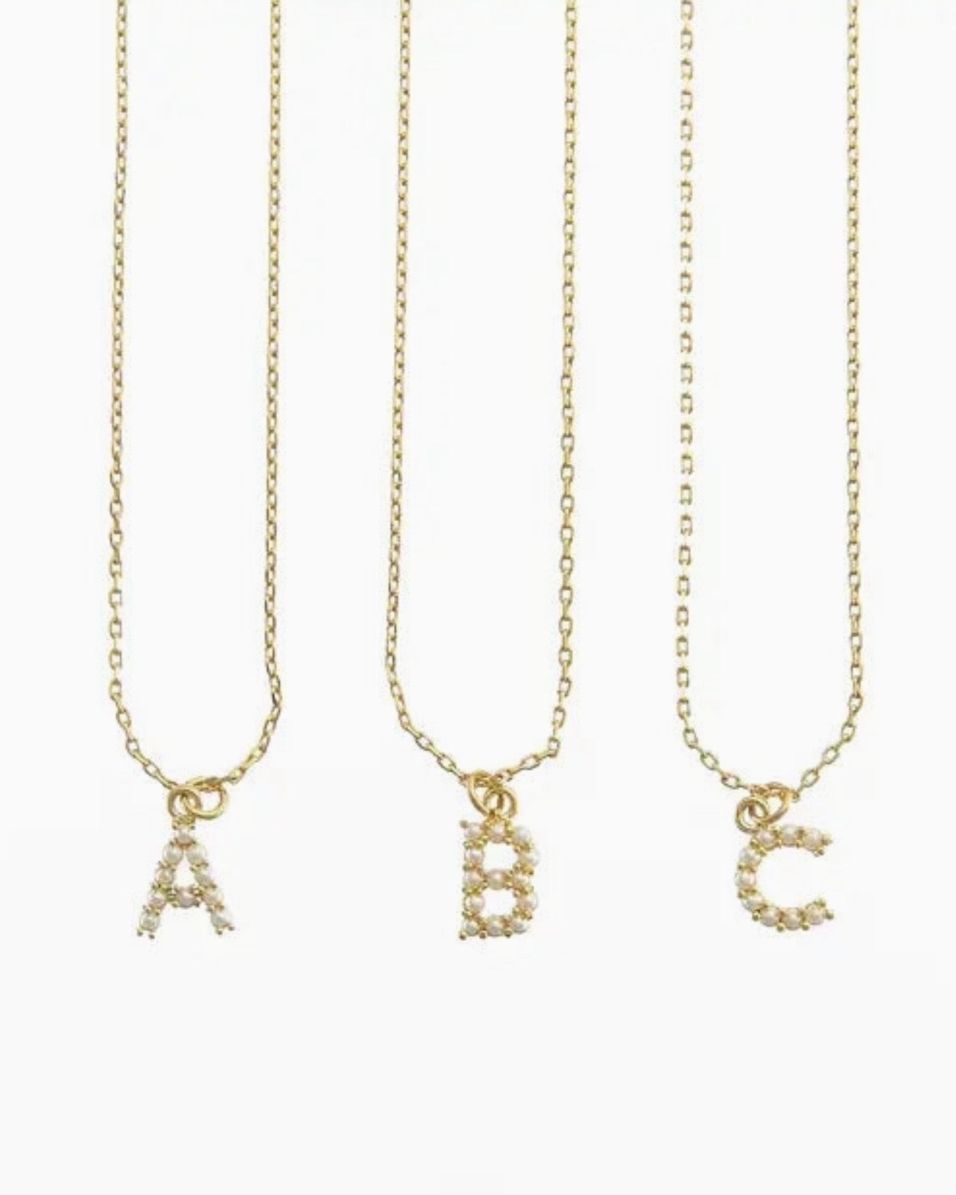 Pearl Initial Necklace