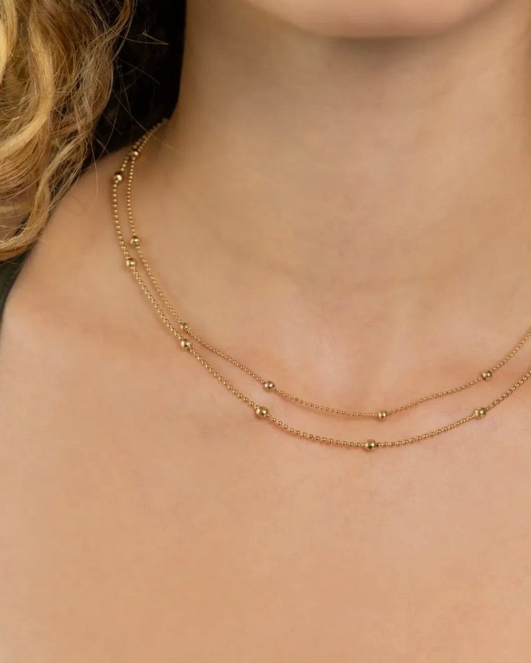 Waterproof Double Beaded Necklace