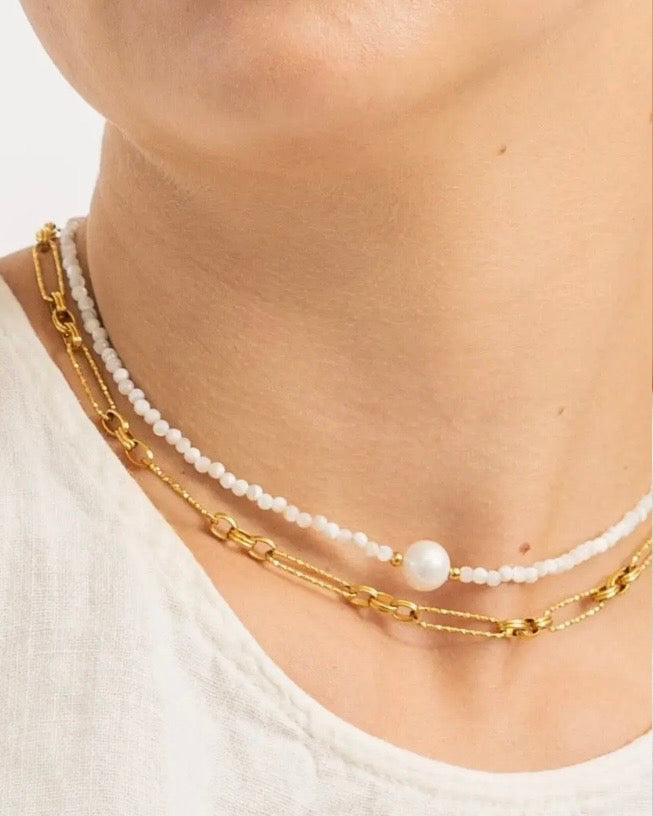 Waterproof Thin Pearl Necklace