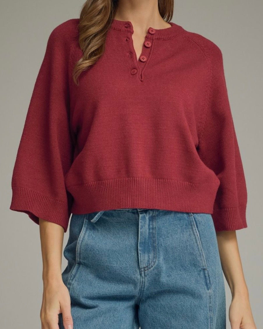 Stella Burgundy Sweater - The Swanky Shack