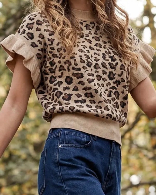 Leopard Sweater Top - The Swanky Shack