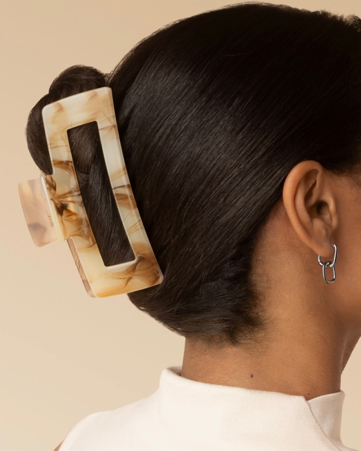 Chocolate Marble Jumbo Claw Clip