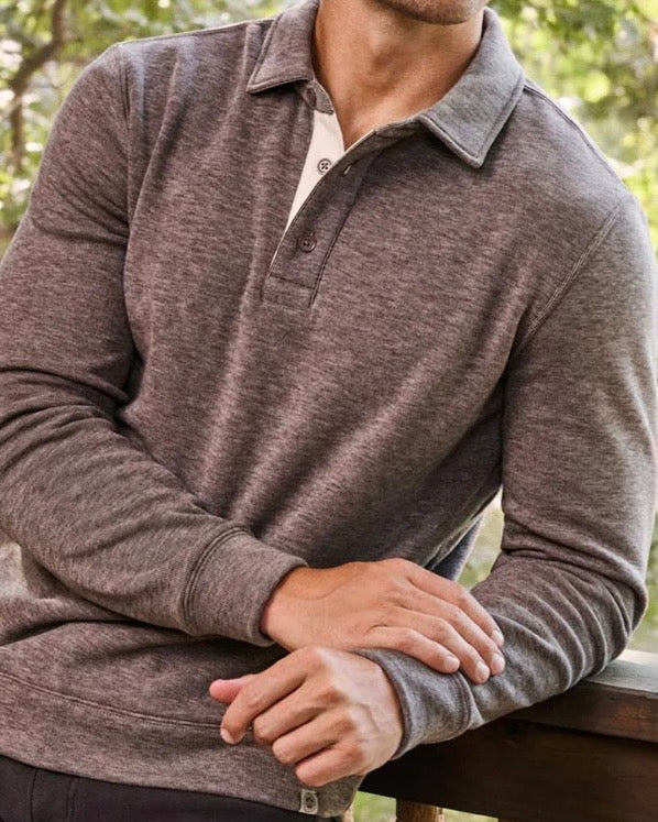 Newton Fleece Brown Heather Polo