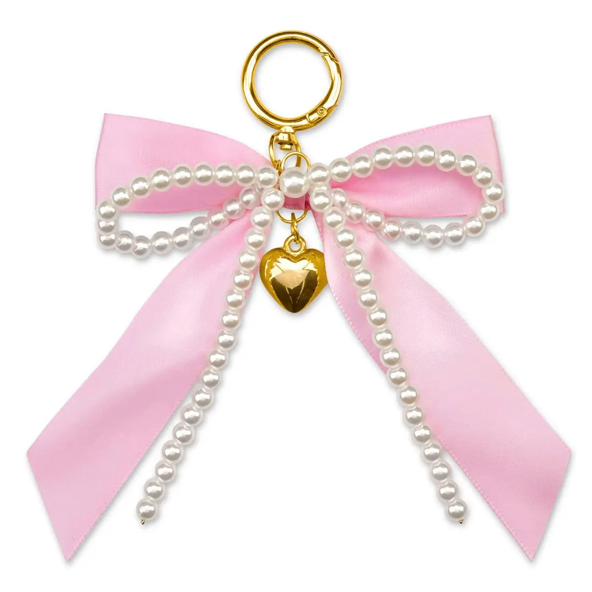 Pink Bow & Pearls Bag Charm - The Swanky Shack