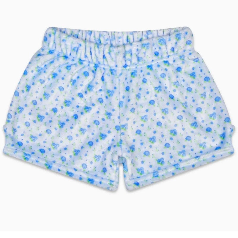 Girls Blue Ditsy Plush Short - The Swanky Shack