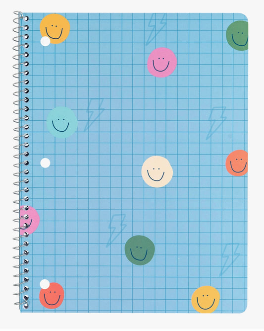 Smiley Grid Spiral Notebook - The Swanky Shack