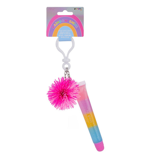 Rainbow Shine Lip Gloss and Keychain Set