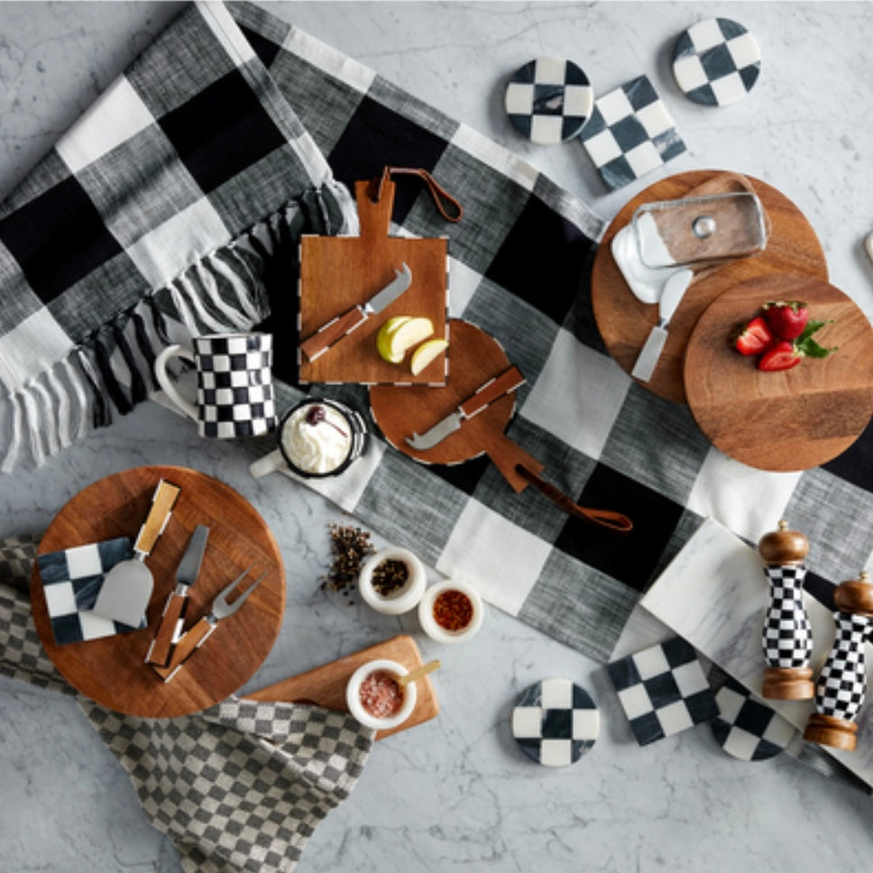 Black Check Table Runner