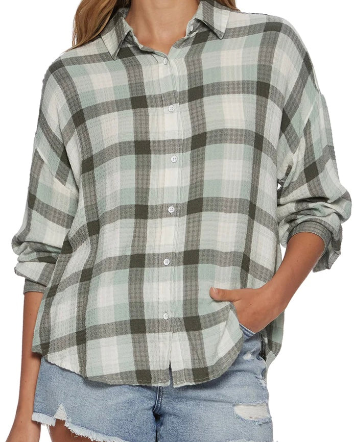 Leetonia Plaid Boyfriend Shirt