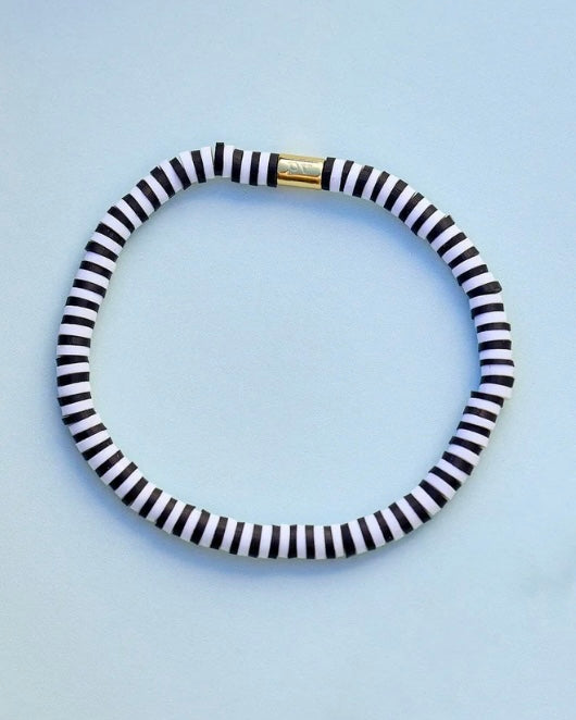 Obsidian Disc Stretch Bracelet