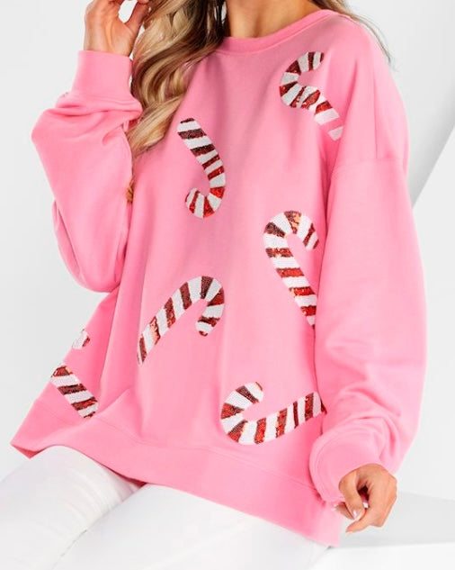 Candy Cane Sparkle Sweatshirt