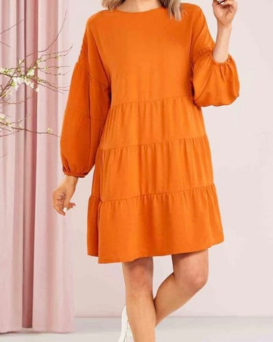 Dallas Rust Tiered Dress