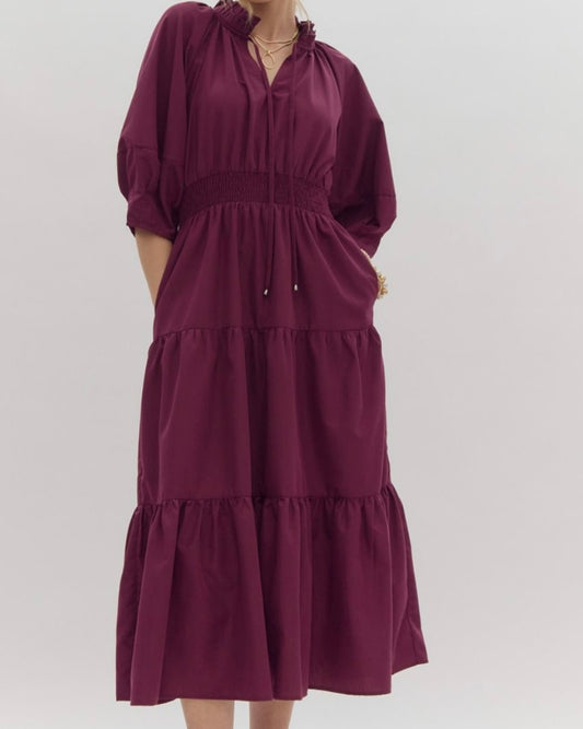 Payton Plum Tiered Dress