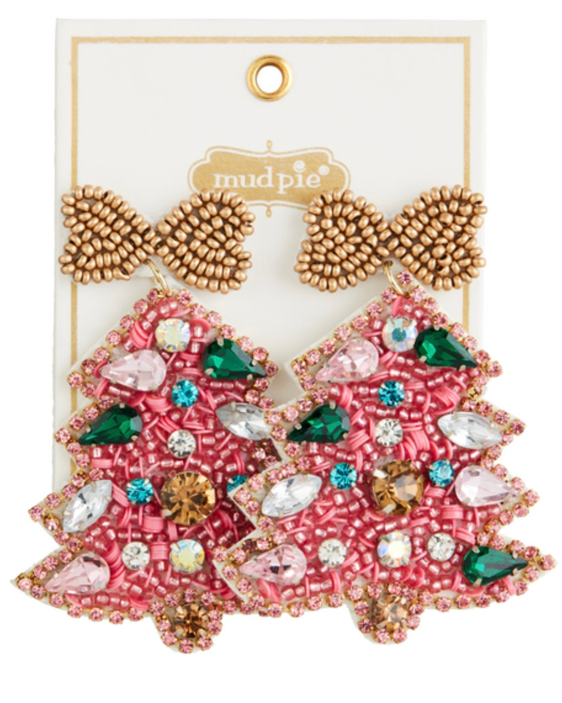 Christmas Tree Beaded Earring