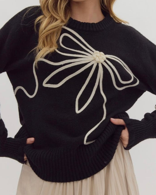 Bow Appliqué Sweater