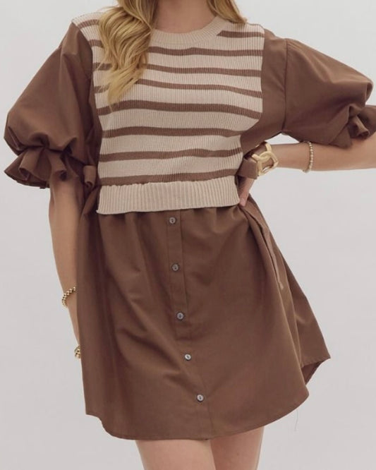 Hallie Brown Sweater Dress