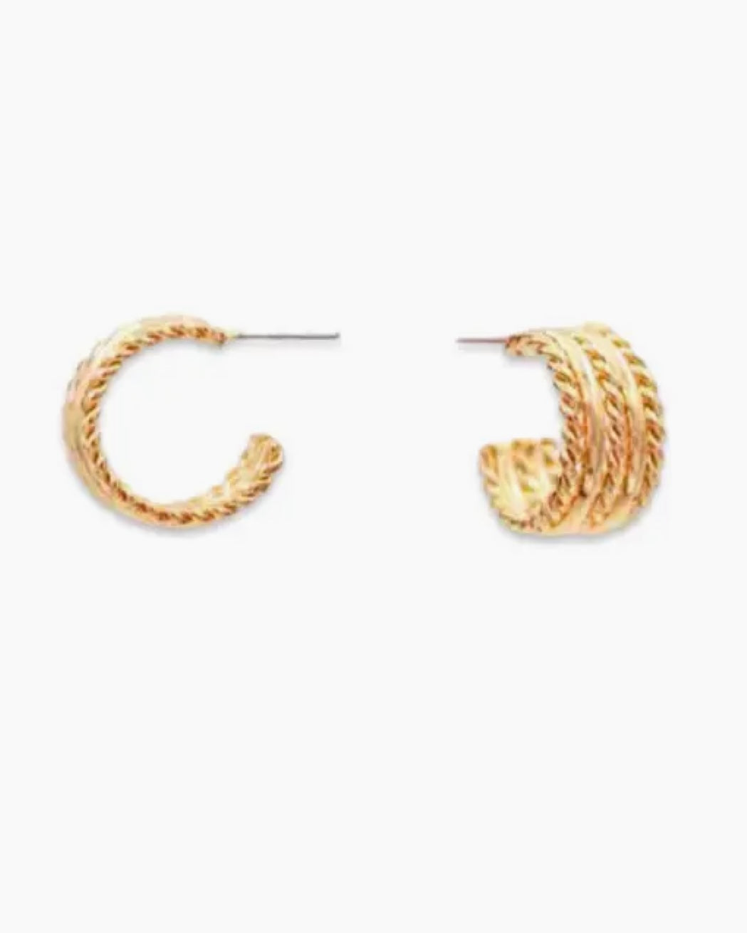 Triple Rope Hoop Earring