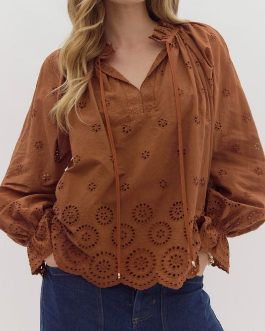 Jessa Chestnut Blouse