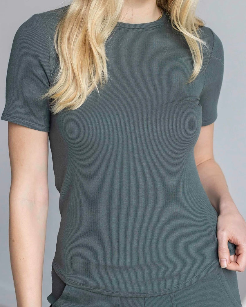 Essential Ribbed Forest Tee