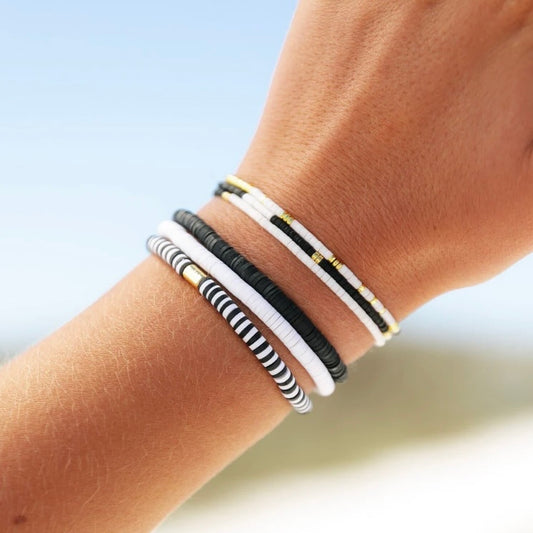 Black Disc Stretch Bracelet - The Swanky Shack